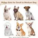 Free Standing Dog Gate Indoor, Foldable Dog Gate for Doorways Stairs Hallways, 3-Panel Freestanding Pet Gate with Support Feet for Stability, Folding Puppy Gate Easy to Move, Doggy Gate 54"x24"