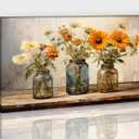 Hzddty Farmhouse Bathroom Wall Decor - Rustic Floral Wall Art, Flower Painting Picture Artwork for Walls, Country Canvas Print for Bedroom Living Room Office Wall Decor 18x24 Inches
