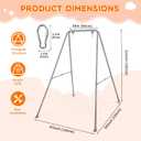 Baby Swing Stand, Heavy Duty Foldable Swing Stand A-Frame Metal Swing Stand Frame for Backyard Indoor & Outdoor Use (Hammock Chair not Included) (Gray)