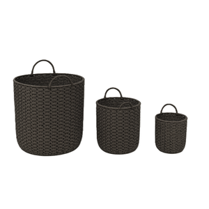 Knitted Baskets Set 3 (18"L*18D", 17"L*14"WD, 16"L*12"W Diameter)