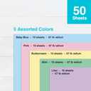 PrintWorks Pastel Cardstock 8.5" x 11" - 50 Sheets - 5 Assorted Pastel Colors - Ideal for School & Craft Projects - 67 lb/147 gsm - Made in the USA - SFI Certified (00684) (Single)