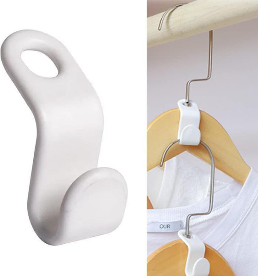 otylzto 10 Pcs Hanger Hooks for Plastic Clips Clothes Space Saving Hangers for Clothes Closet Hangers Space Saver
