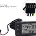 Electric Bike LCD Display, ABS S866 Display Electric Bike LCD Display Panel with SM Plug for 0.9in Handlebars