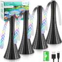 Fly Fans for Tables Rechargeable, Flies Fan to Keep Flies Away by Soft Blades, Food Fans for Camping, Picnic, Fishing, 4PCS, BlackParty Essentials Picnic Accessories for Outside