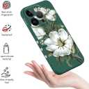 for iPhone 14 Pro Case, Flower Creativity Pattern Design Soft Silicone Slim Shockproof Phone Cover for iPhone 14 Pro, 6.1 inch, Cotton Green