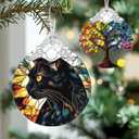 5 x Black Cat Stained Glass Ornament, Christmas Ornaments Christmas Tree Decorations, Holiday Decor, Stocking Stuffer, Gift Idea, Gifts for Cat Lover, Pet Lover