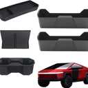 Front Under Seat Storage Box for Tesla Cybertruck Accessories 2024 2025, Hidden Underseat Storage Tray Compatible with Cyber Truck, 2PCS Black Under-seat Organizer for Driver Passenger Seat