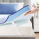 PERLECARE 3-Inch Queen Memory Foam Mattress Topper - Medium-Firm Bed Pad for Back Support & Pressure Relief, Washable Topper with Sheet Clips, CertiPUR-US & Oeko-TEX Certified