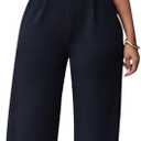 Pink Queen Jumpsuits for Women Dressy V Neck Sleeveless Wide Leg Long Pant Rompers Business Casual Outfits Small