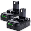 Compatible with Ryobi 18V Battery, 2-Pack P103 3.0Ah 18V Lithium Replacement Battery Compatible with Ryobi 18 Volt One+ Cordless Power Tools P102 P107 P108 P189 P190 P197 P100 Edger, Drill Batteries