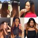 Human Hair Bundles 24 26 28 Inch Straight Bundles Human Hair Omber Chocolate Brown T1B/30 Unprocessed Brazilian Soft Quick Weave Hair for Black Women
