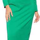 BeautyNee Women's Casual Long Sleeve Side Slit Pullover Maxi Hoodie Dress Slim Sweatshirt Long Dresses with Pockets (Green)