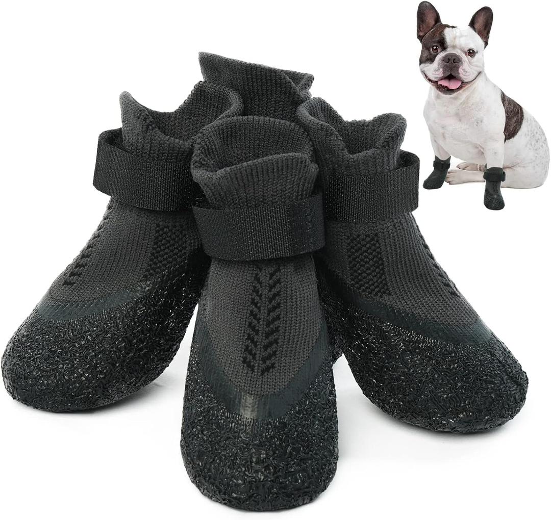 Puppy Dog Socks - Anti-Slip Grip Socks with Rubber & Straps, Non-Slip Paw Protectors for Small, Medium & Senior Dogs - Indoor/Outdoor Shoes/Booties for Hardwood Floor & Hot Pavement
