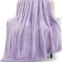 Whale Flotilla Extra Large Lilac Throw Blanket for Couch, Decorative Soft Warm Fleece Bed Blankets, Plush Fluffy Thick Sofa Throws for All Season, 50x70 Inch