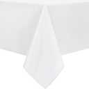 DWCN Rectangle Tablecloth - 54 x 80 Inch - Waterproof Stain and Wrinkle Resistant Washable Table Cloth, Decorative Fabric Table Cover for Kitchen Dining Room Party and Outdoor Use, White