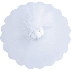 200 PCS X 9.25 Inch White Organza Tulle Circles Round Organza Bags Jewelry Candy Pouch Christmas Wedding Party Favor Gift Bags