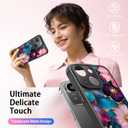 FUNMIKO Cute iPhone 14 Phone Case Wireless Charging & Military-Grade Protection - Trendy Wildflower Design for Women Girls, Matte Cover with Shockproof Corners - Vibrant Flower Pattern