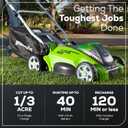 Greenworks 40V 16" (Push) Cordless Lawn Mower, 4.0Ah Battery (1/3 Acre, Push Button Start, Compatible with 75+ Tools)