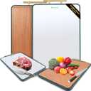 Double-Sided Stainless Steel & Wood Cutting Board  15.7 x 10.6 Chopping Board  Non-Slip, Dishwasher Safe, Knife Friendly  No Odor, Easy Clean