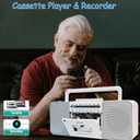 Cassette Tape Player Recorder Boombox with Bluetooth, AM/FM/SW Radio, Record to Cassette/USB/SD, Premium 10W Sound, AC/DC Powered, Portable Cassette Player