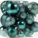 Senjie Green Shatterproof Christmas Ball Ornaments, 32 Pcs, Plastic, Wedding & Christmas, Hanging