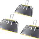 PHYEX 3-Pack 17" Heavy Duty Metal Dust Pans, Wide Dustpans for Household, Easy to Assemble