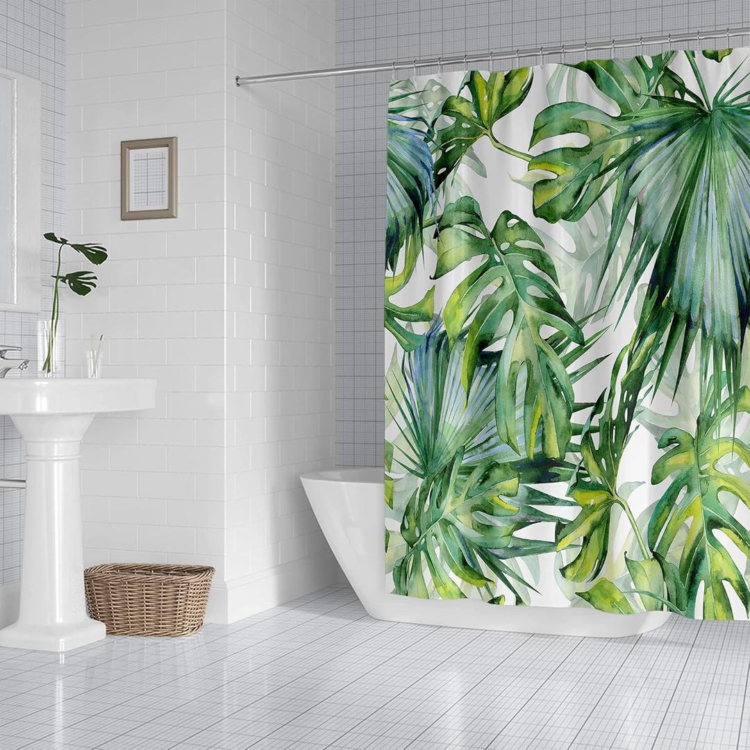 Shower Curtain, Waterproof Fabric for Bathroom, Decorative Curtains for Bathroom Hotel (Tropical)