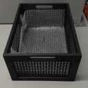 Wooden Storage Baskets,Black Woven Bamboo Basket Nesting Boxes with Built-in Handle for Pantry, Kitchen,Living Room,Shelves,Set of 2