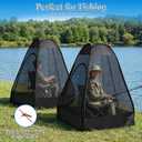 Pop Up Mosquito Net Tent for Chair with Stakes, One Person Pop Up Tent with 360 Mesh, Portable Personal Mosquito Net Shelter for Fishing, Backyard, Camping Outdoor Use, Not Included Chair