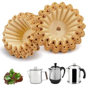 Coffee Filters Compatible with Farberware Coffee Percolator, 150 Pcs Perforated Unbleached Filter Paper for Farberware 4Cup, Coletti 6Cup, Elite Gourmet 6 Cup