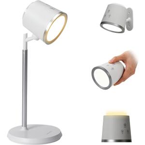 Rechargeable LED Desk Lamp, Magnetic Wall Mount LED Light, Dimmable Cordless Reading Lamp with Adjustable Brightness & 3 Color Modes for Reading, Working, Bedroom, Hallway
