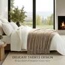 EverGrace Soft Chenille Throw Blanket for Couch, Cozy Plush Fuzzy Decorative Chenille Knit Throw Blanket with Tassels, Lightweight Blanket and Throws for Bed Sofa Gift Home Decor, Beige 50"x60"