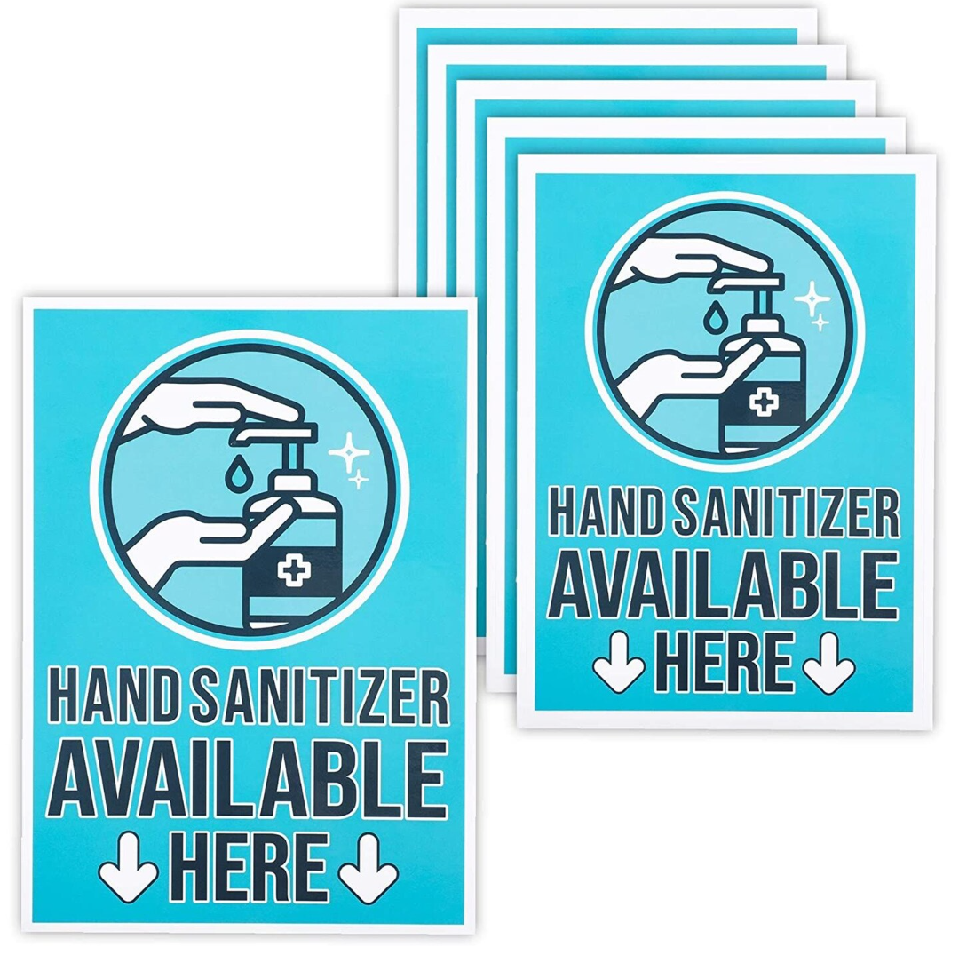 Hand Cleaner Here Vinyl Store Signs (5 x 7 Inches, 6 pieces) 4 pack