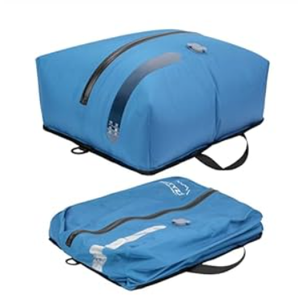 ONTYZZ Travel Vacuum Compression Bags 12 inch Space Saver Bags Vacuum Travel Case with IP67 Waterproof Zipper for Socks, Underwear, One Bag, Blue
