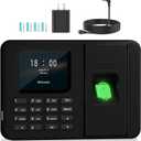 Time Clocks for Employees Small Business, Fingerprint + PIN, Clock in and Out Machine for Employees, No Monthly Fee No Software Required