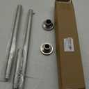 Bonpally Shower Curtain Rod 32-75 Inches Adjustable, Non-Slip Spring Tension Shower Rod Stainless Steel for Bathroom, No Drilling, Brush Nickel