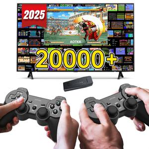 Wireless Retro Game Console 4K - Plug & Play TV Game Stick with 20,000+ Classics, 64GB Storage & Dual 2.4GHz Controllers, Consola de Videojuegos Retro HDMI (Black)