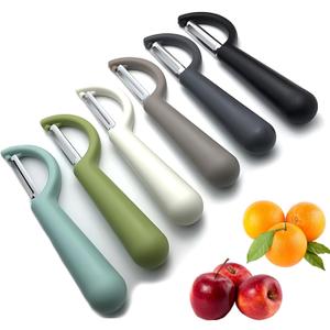 Trez Treamer 6-Pack Vegetable Peeler for KitchenY Peeler Stainless Steel Potato Peeler Set for Apple Veggie Carrot Fruit Zucchini Cucumber Safe Peelers Bulk with Non-Slip Handle (P)