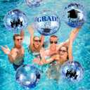 Forwe Graduation Inflatable Beach Balls, 16 Inch 6/10PCS Confetti Glitter Beach Pool Ball Blow up Balloon Toys for Class of 2026 Swimming Pool Graduation Party Decorations