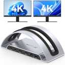 TobenONE Laptop Docking Station Dual Monitor 4K@60Hz with 100W Power Adapter, Vertical Docking Station with HDMI, USB A&C 3.2 Ports, SD/microSD, Audio for Dell/HP/Lenovo/Surface