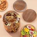 4 PCS 1 Gallon Mason Jar Lids Wooden Fits 3.7 Inch Inner Dia Replacement Mason Jar Lids Ball Glass Jar Lids Wooden Lid with Silicone Seal Canning Jars Lids Only for 1 Gallon Jars(4, Natural Acacia)