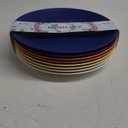 Homienly Wheat Straw Dinner Plates 10 Inch Unbreakable Set of 8 - Dishwasher and Microwave Safe Plastic Plates Reusable - Lightweight Plates for Kitchen,Camping,Outdoor - Mondrian Series