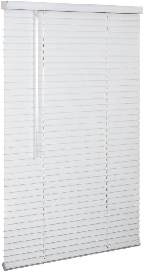 LOTUS & WINDOWARE Cordless 1" Aluminum Mini Blind 46" Wide x 60" Long, White, Room Darkening Metal Indoor Window Blinds for Home and Office