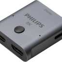 Philips 2 Device HDMI 2.1 Switch Splitter [8K@60Hz 4K@120Hz] Dolby Atmos, HD Dolby 7.1 Surround Sound, 48 Gbps Data Transfer, Switch Selector, Gaming, Smart TV, Firestick, PS5, PS4, xBox, SWV9173GR/37