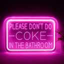 qbanziou Please Dont Do Coke in the Bathroom Neon Sign for Wall Art Led Neon Light Decoration of Bathrooms in Bars and Clubs Restroomf unny bathroom decor Gifts for Teen Boys