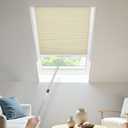 UrMoon Skylight Shades & Blind for Ceiling Window Skylight Cover Cordless Cellular Shades Honeycomb Blinds for Roof Inclined Plane Room Windows, Blackout Light Apricot- Custom Size