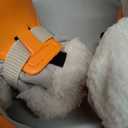 Dog Shoes for Small Medium Large Dogs,Winter Dog Snow Boots & Paw Protectors Waterproof for Cold Weather & Hard Floors,Adjustable Anti-Slip Dog Booties with Removable Wool Liner (Orange, 10)