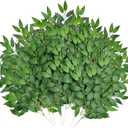 20Pcs Italian Ruscus Greenery, 23" Artificial Silk Stems Garland w/Green Leaf Vines Bendable Faux Hanging Plants Spray for DIY Wedding Arch Bouquet Table Centerpieces Vase Filler and Home Indoor Decor