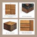 THYOI Premium Deck Tiles, Patio Flooring - Outdoor Waterproof Acacia Wood Tiles for All Weather Use - Balcony, Backyard, Indoor & Outdoor (Square Ft - 10, Golden Teak, 12S)