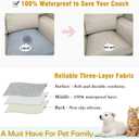 Couch Arm Covers, Waterproof Armrest Cover for Sofa, Loveseat, Armchair, Non-Slip Recliner Arm Cover, Sofa Arm Covers, Headrest Cover, Arm Chair Covers Set of 2 (Gray-Blue, 24"20")